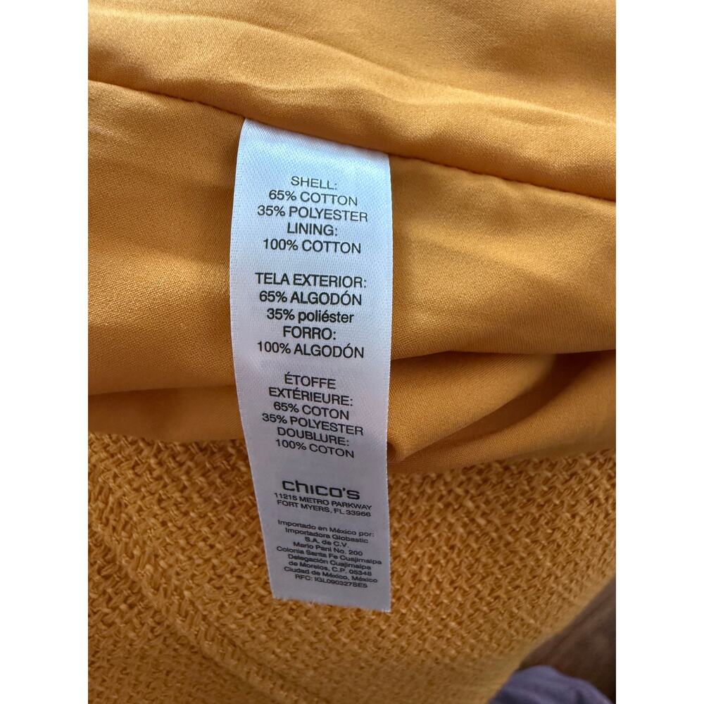 Chcio's Women's Jacket, Mustard Yellow Gold/Bronze Buttons, Size 1 Petite (8P) - Picture 5 of 6